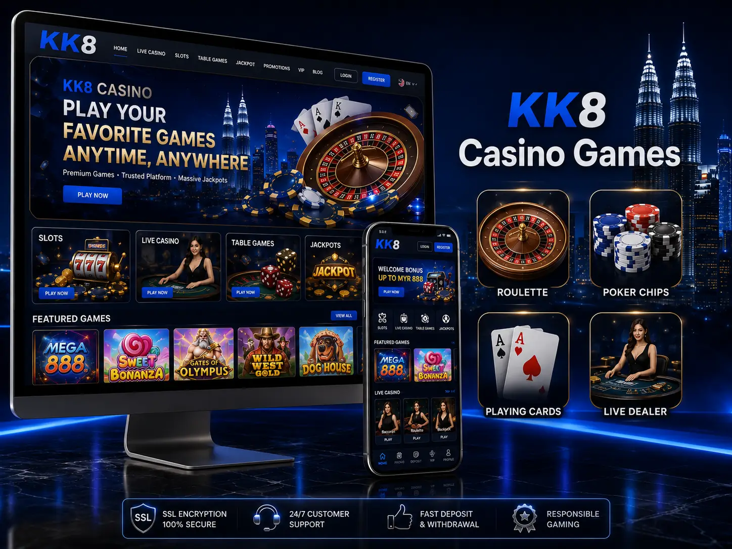 Available Games on KK8 Casino Malaysia